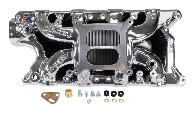 Edelbrock Ford Small-Block 289-302-347 RPM Air-Gap Intake Manifold - Chrome Plasma Finish