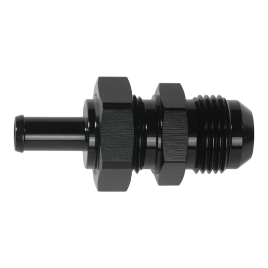 DeatschWerks 10AN Male Flare Bulkhead to 3/8in Hose Barb Straight