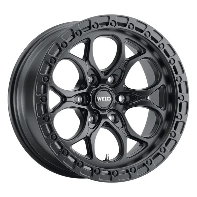 Weld 17x9 Ledge 6 6x139.7 ET00 BS 5.00 Satin BLK / Satin BLK Ring 106.1