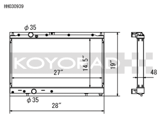 Koyo 97-00 Mitsubishi Evolution 4/5/6 Turbo (MT) Radiator *For use with 03-07 Evo Fan Shroud ONLY*