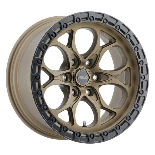 Weld W106 Ledge 6 17x9 / 6x135 BP / ET-12 / 4.50in BS / 87.1 Bore - Satin Bronze / Satin Black Ring