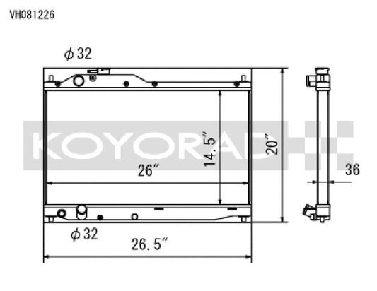 Koyo 00-09 Honda S2000 2.0/2.2L (MT) Radiator