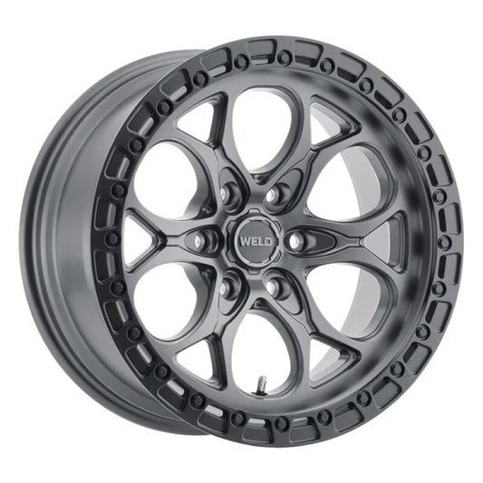 Weld Off-Road W107 18x9 Ledge 6 6x135 ET19 BS 5.76 Satin Gunmetal / Satin Black Ring 87.1